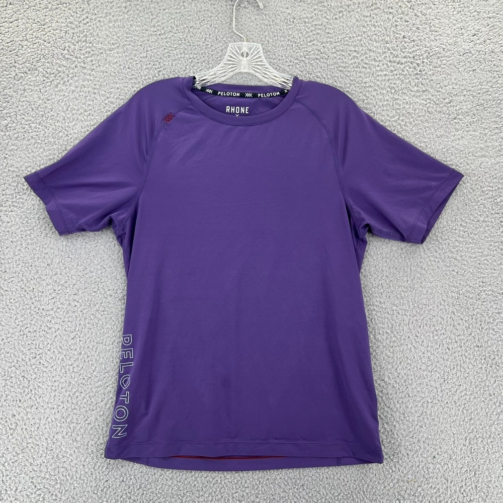 RHONE x‎ PELOTON Shirt Mens Small Purple Performance Cycle Workout Lightweight